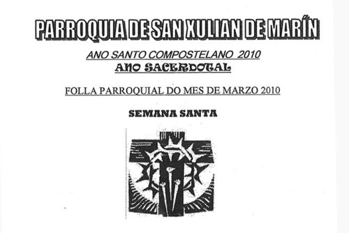 Cabeceira da folla parroquial de San Xulián de Marín