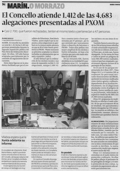 Diario de Pontevedra, 12 de marzo de 2010