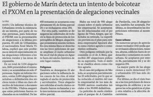 La Voz de Galicia, 12 de marzo de 2010