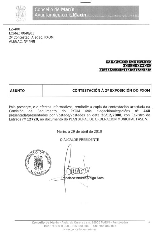 Resposta ás alegacións contra o polígono industrial no Monte Pituco-Pornedo