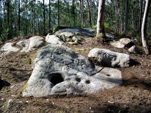 Petroglifos da Carrasca, en San Xulián (Marín).