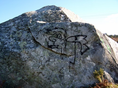 Hai que estar tarado, flipado, crer nos marcianiños e ter pésimo gusto para facer esta "porcallada" de graffitis nun ESPAZO NATURAL. Xa podía ter metido o spray no c...