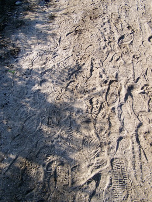 Os pasos das 70 persoas que este fin de semana pasado participaron na visita ao Alto do Pornedo, organizada polo Clube Ciclista de Marín.