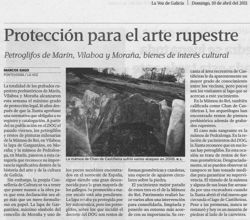 La Voz de Galicia, 10 de abril de 2011.