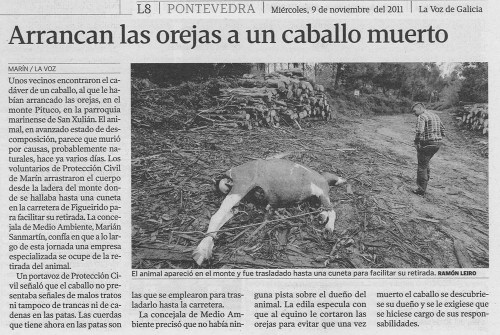 La Voz de Galicia, 9 de novembro de 2011.