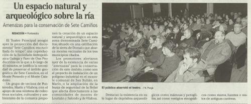 Faro de Vigo, 14 de xaneiro de 2012.