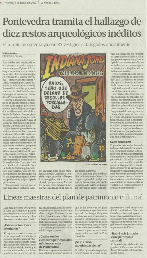 La Voz de Galicia, 8 de xuño de 2012.