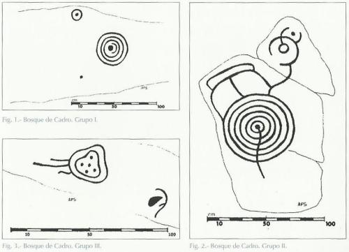 Do libro "Petroglifos e outras prehistorias: cadernos de arqueoloxía marinense", de Xulio Abal e Álvaro Arizaga.