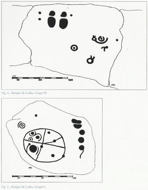 Do libro "Petroglifos e outras prehistorias: cadernos de arqueoloxía marinense", de Xulio Abal e Álvaro Arizaga.