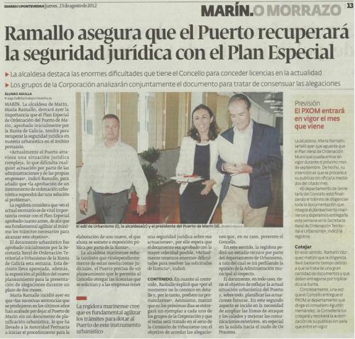 Diario de Pontevedra, 23 de agosto de 2012.