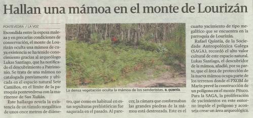 La Voz de Galicia, 29 de outubro de 2012.