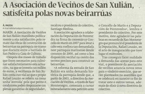 Diario de Pontevedra, 15 de decembro de 2012.