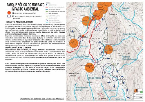 Afección ao nacementos de ríos e xacementos arqueolóxicos.