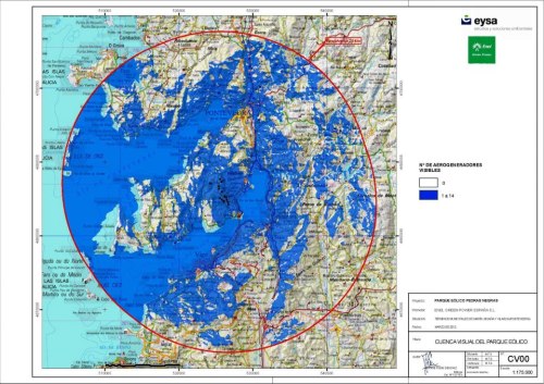 Impacto visual do parque eólico de Pedras Negras.