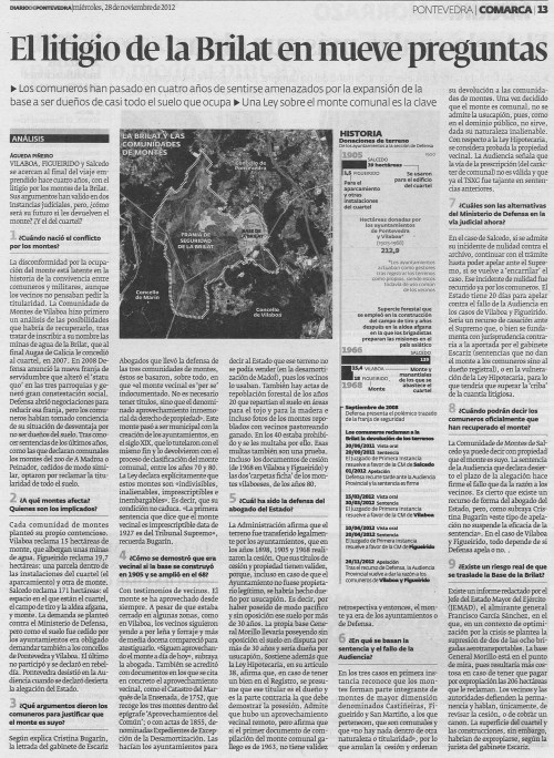 Diario de Pontevedra, 28 de novembro de 2012.