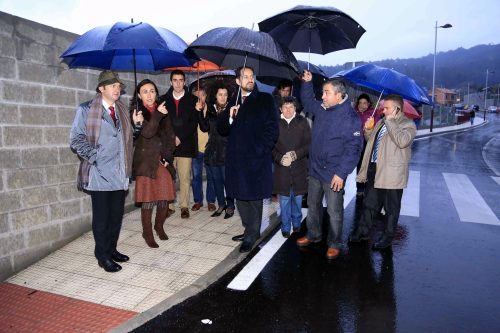 Na inauguración das obras de reforma da estrada de San Xulián.