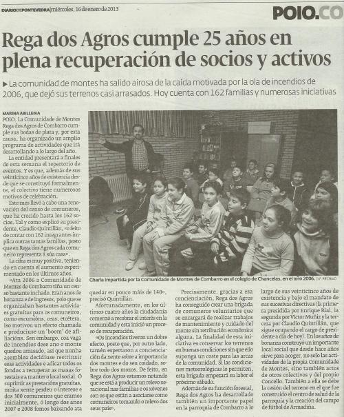 Diario de Pontevedra, 13 de xaneiro de 2013.