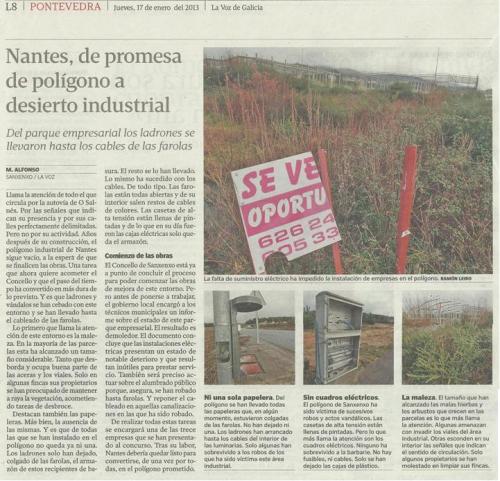 La Voz de Galicia, 17 de xaneiro de 2013.
