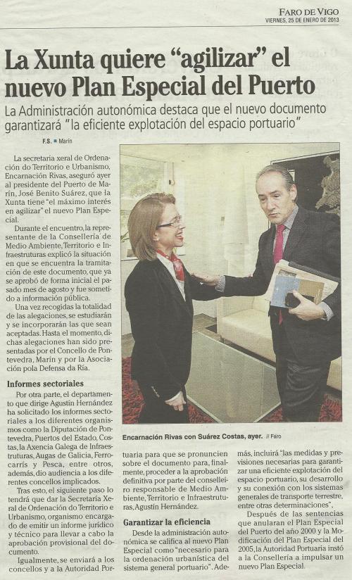 Faro de Vigo, 25 de xaneiro de 2013.