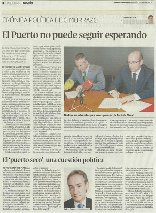 Diario de Pontevedra, 26 de xaneiro de 2013.