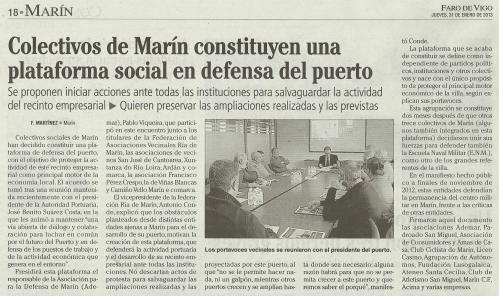 Faro de Vigo, 31 de xaneiro de 2013.