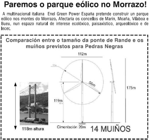 Charla en Marín contra o proxecto do parque eólico de Pedras Negras.