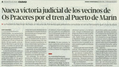 Diario de Pontevedra, 16 de xaneiro de 2013.