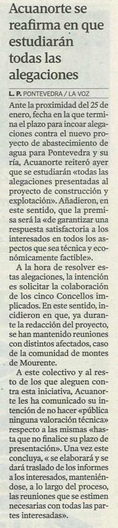 La Voz de Galicia, 19 de xaneiro de 2013.