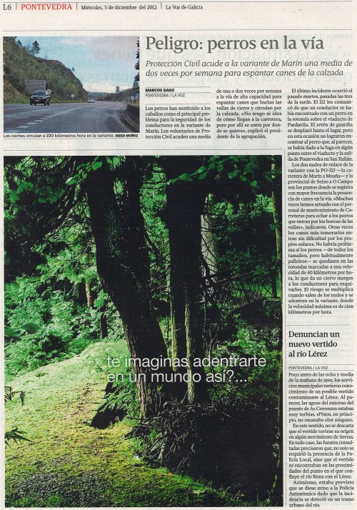 La Voz de Galicia, 5 de diciembre de 2012.