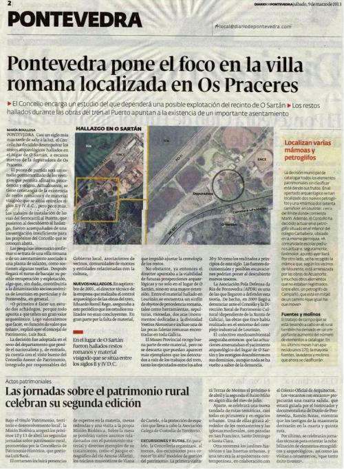 Diario de Pontevedra, 9 de marzo de 2013.