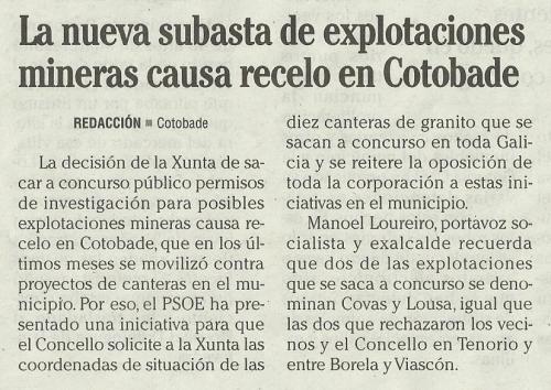 Faro de Vigo, 20 de febreiro de 2013.