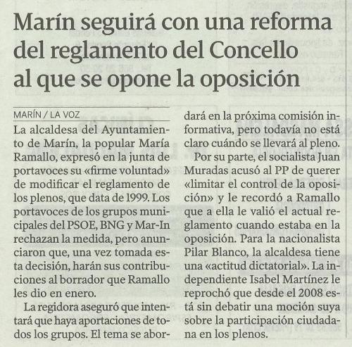 La Voz de Galicia, 22 de marzo de 2013.