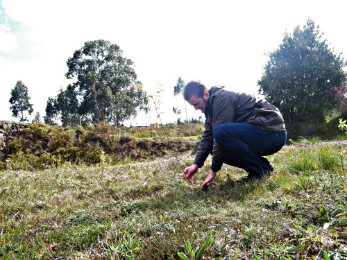 Eugenio Karkallon plantou un carballo no Monte das Arcas, na Coruña.