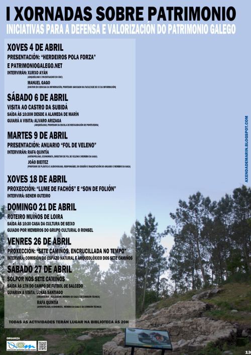 I Xornadas para a Defensa e Valorización do Patrimonio de Queremos Galego Marín.