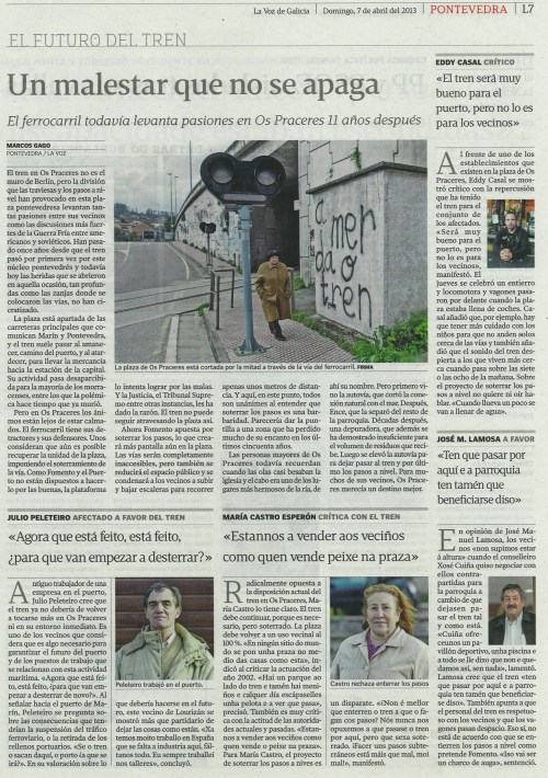 La Voz de Galicia, 7 de abril de 2013.