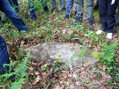 A carón dos restos dun petróglifo da época castrexa.