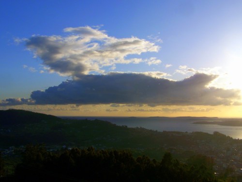 Solpor dende o Monte Pornedo.