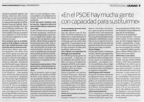 Diario de Pontevedra, 14 de abril de 2013.