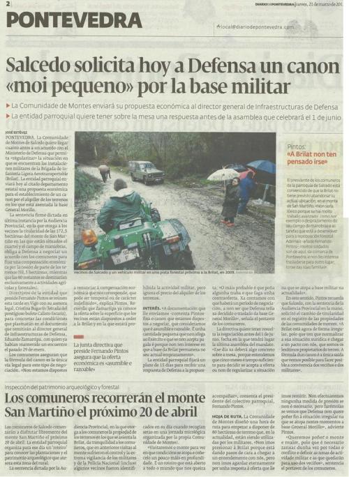 Diario de Pontevedra, 21 de marzo de 2013.