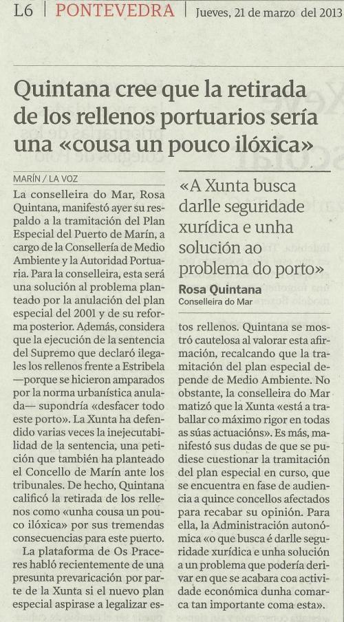 La Voz de Galicia, 21 de marzo de 2013.os puerto