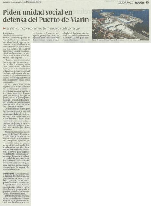Diario de Pontevedra, 28 de marzo de 2013.
