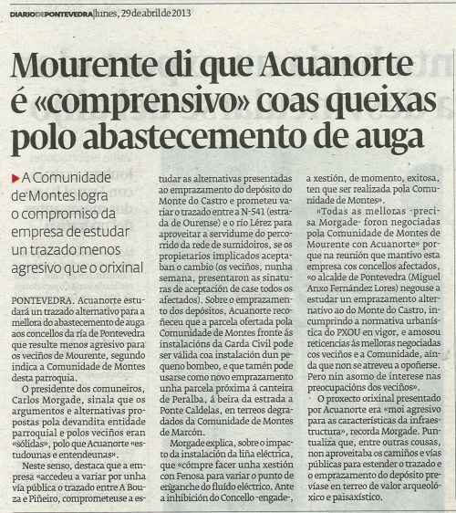 Diario, 29 de abril de 2013.