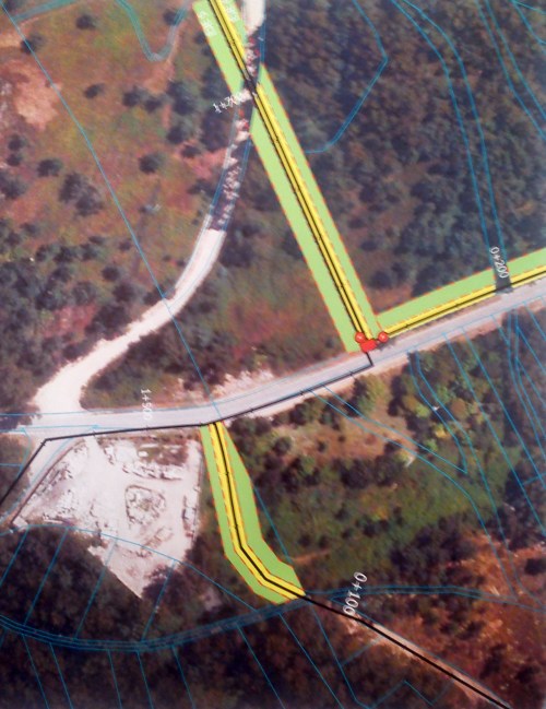 Planos de Acuanorte coa tubería orientada ao Monte Pituco.