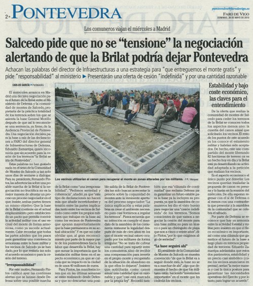 Faro de Vigo, 26 de maio de 2013.