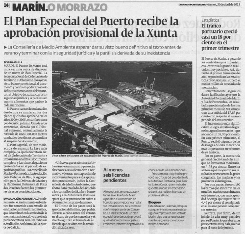 Diario de Pontevedra, 26 de abril de 2013.