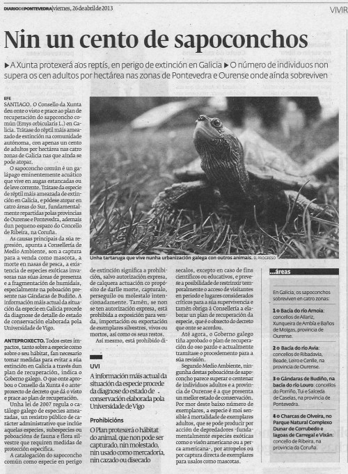 Diario de Pontevedra, 26 de abril de 2013.