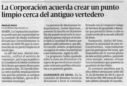 Diario de Pontevedra, 30 de abril de 2013