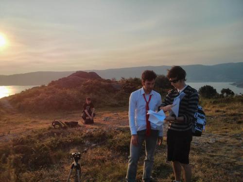 Gravación da curta "Mapache Blues". [Foto do equipo de produción].