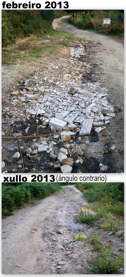 Retirados tamén uns restos de obra ciscados na pista forestal do Monte Pituco.