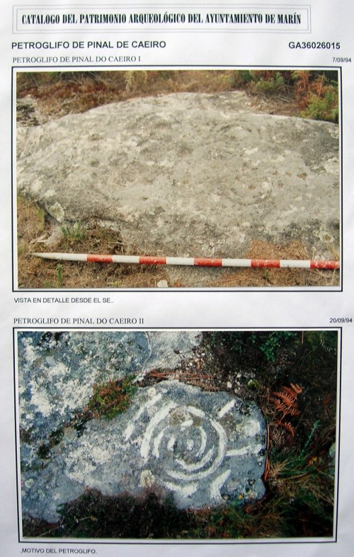 Fotos dos petrolifos de Pinal de Caeiro que figuran na ficha de Patrimonio.